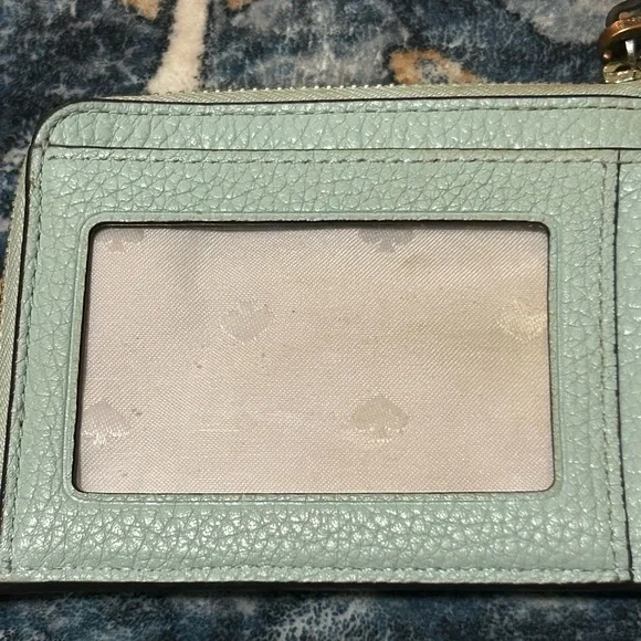 Kate Spade Leila leather card holder wristlet seawater - Picture 5 of 9